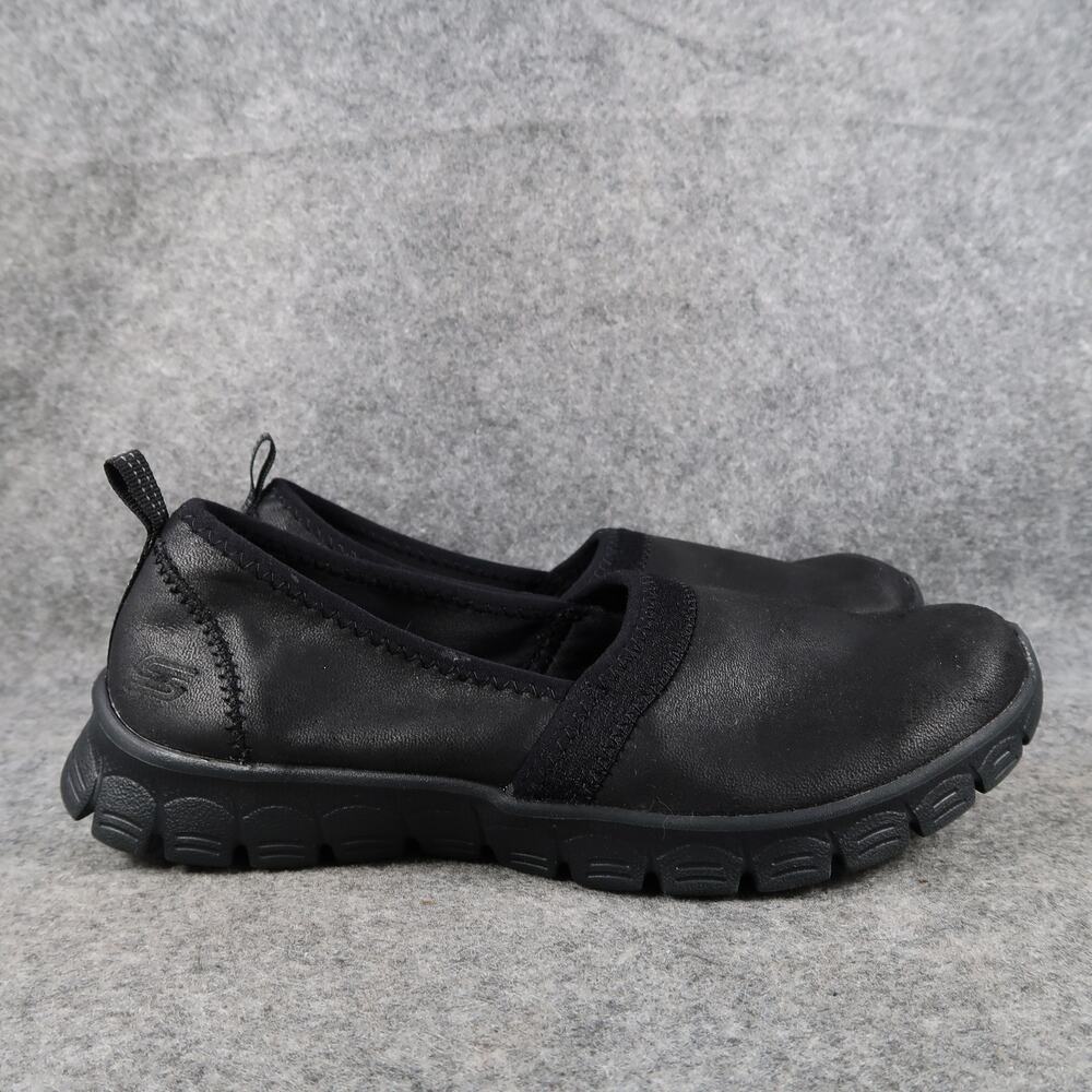 Skechers Shoes Womens 7 Slip On Casual Comfort Loafer Sneaker Memory Foam Black